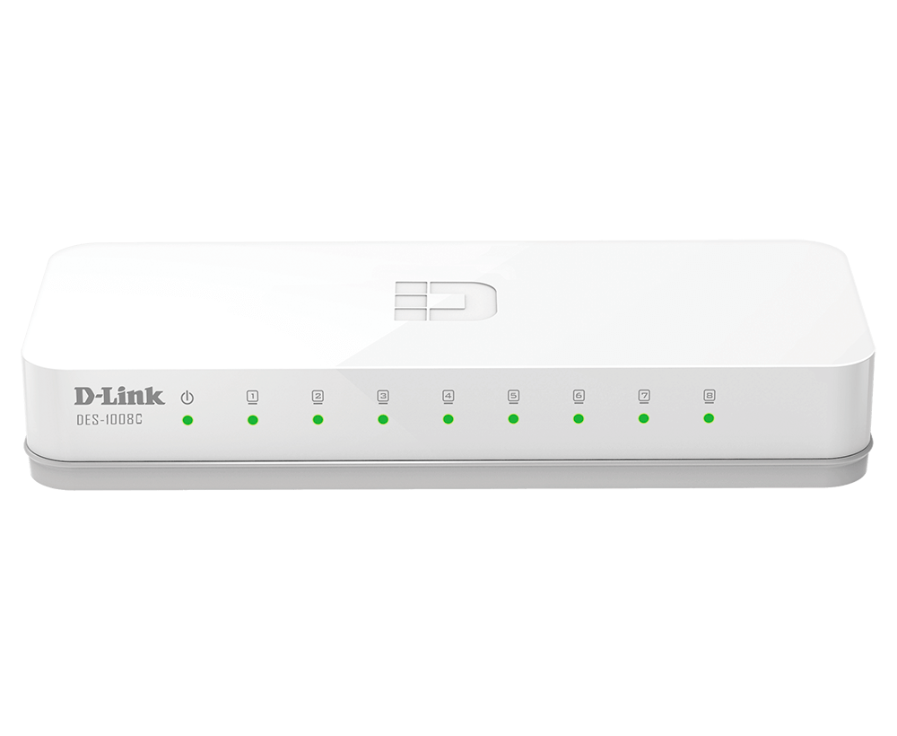 D-Link DES-1008C 8 Port Unmanaged 10/100Mbps Fast Ethernet Network Switch D-Link DES-1008C 8 Port Unmanaged 10/100Mbps Fast Ethernet Network Switch